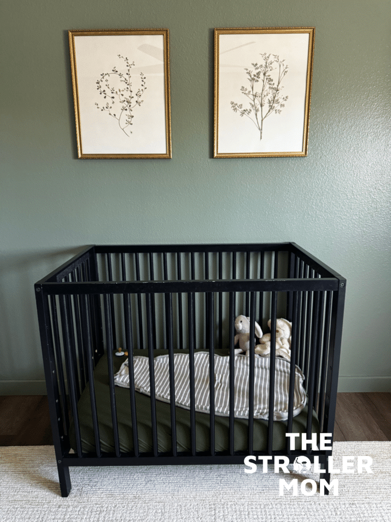 mini crib in nursery
