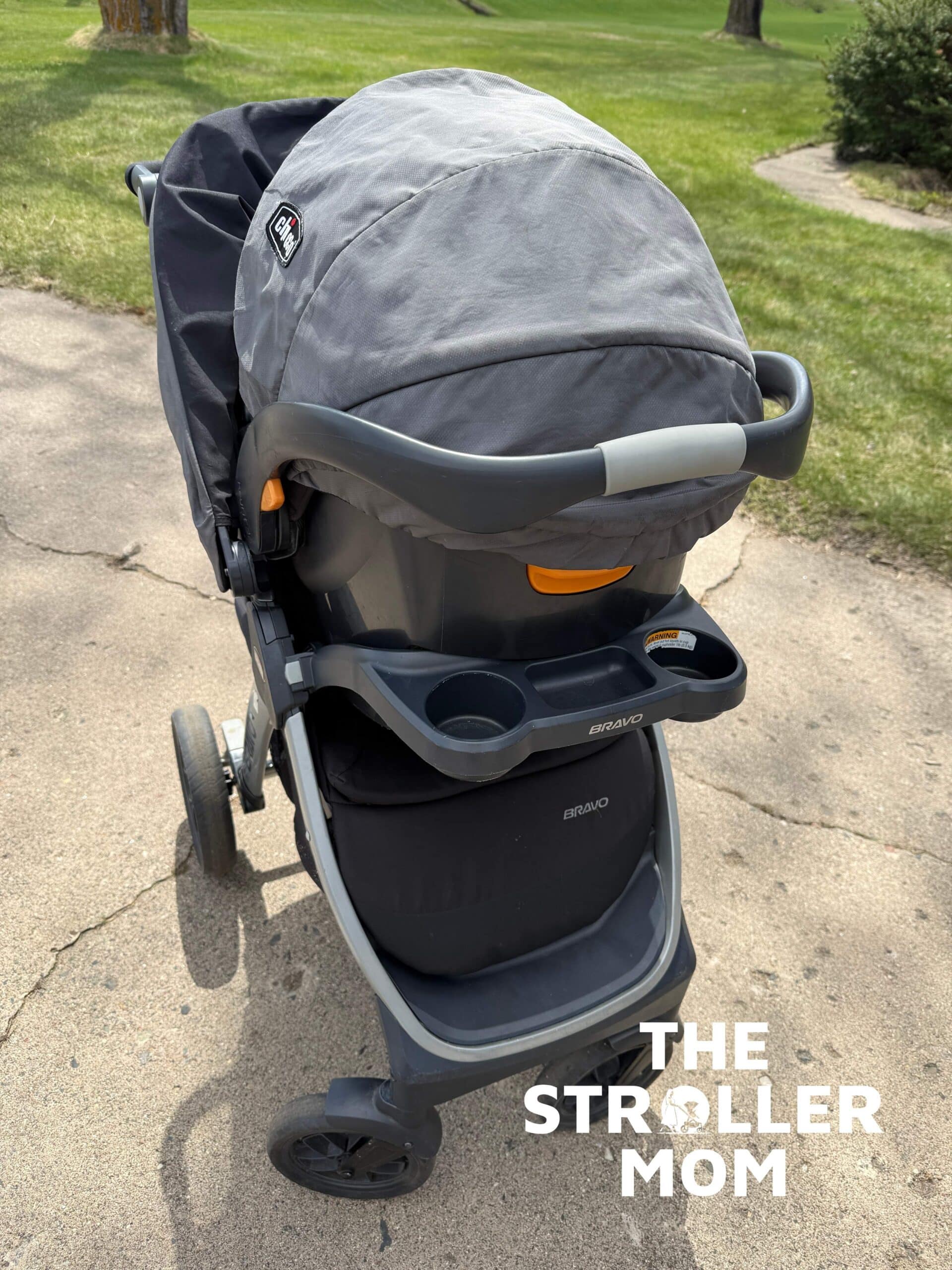 Chicco Bravo with infant car seat, front view