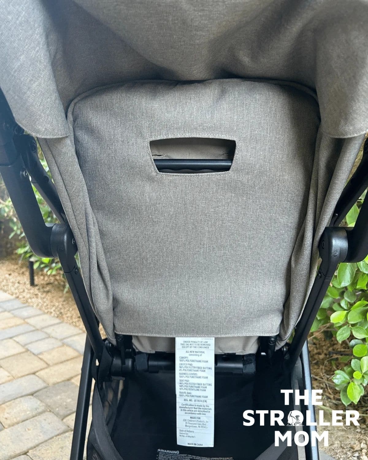 Joie Nutmeg seat back and recline strap, close-up